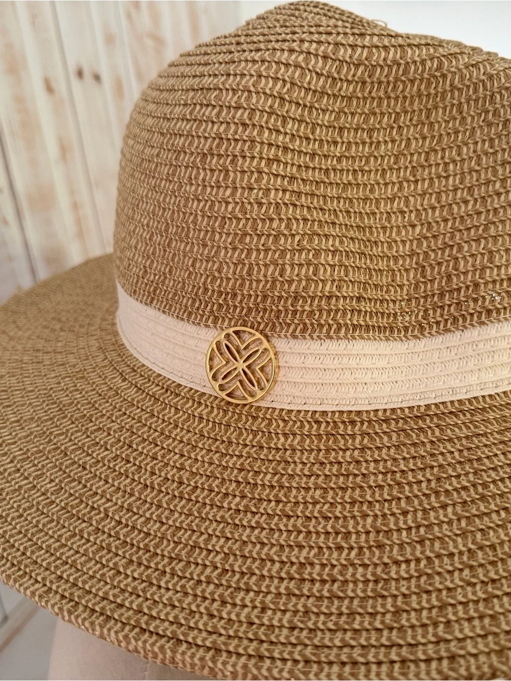 Lilly Pulitzer Woven Straw Sun Hat with White Band - Women's Beach Hat
